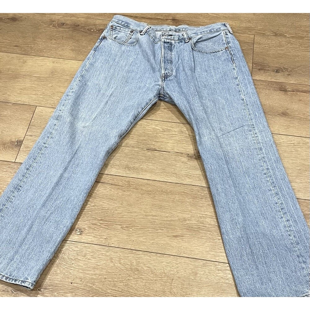 Vintage 80s Levi’s 501xx Button Fly Jeans Straight Leg 38x30 Light Wash Denim